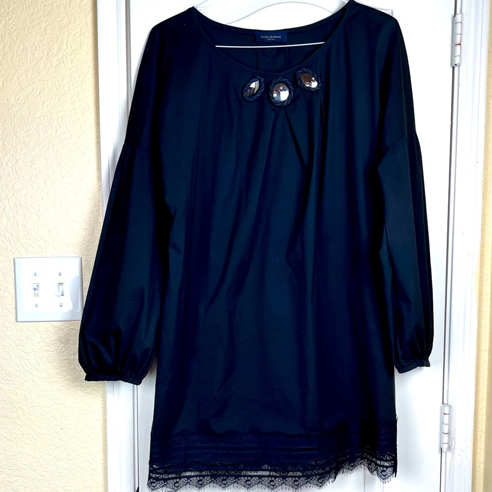 Piazza Sempione Navy Long Sleeve Dress Size S